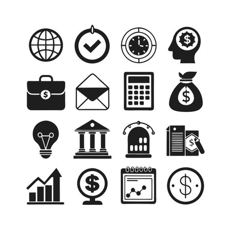 Finance and Banking Icon Set Collection Vector for UI Documents Websites and Mobile Applicationsのイラスト素材
