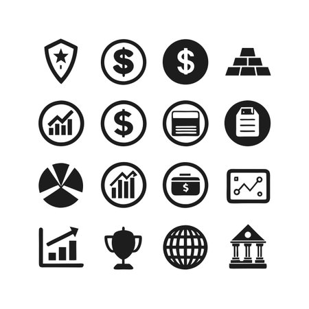 Finance and Banking Icon Set Collection Vector for UI Documents Websites and Mobile Applicationsのイラスト素材
