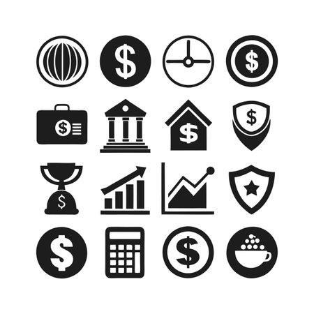 Finance and Banking Icon Set Collection Vector for UI Documents Websites and Mobile Applicationsのイラスト素材