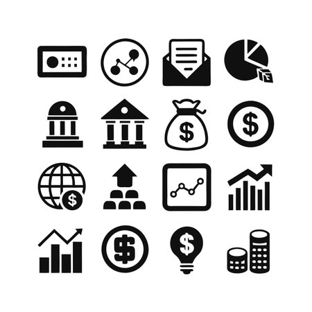 Finance and Banking Icon Set Collection Vector for UI Documents Websites and Mobile Applicationsのイラスト素材