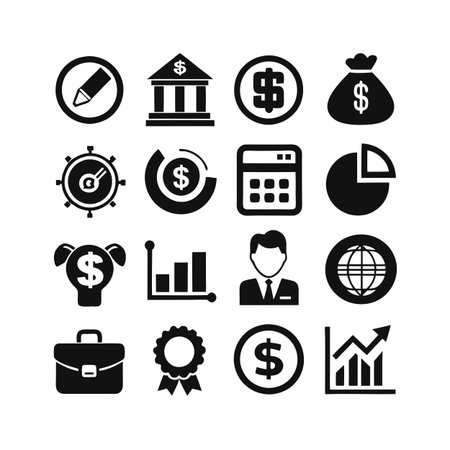 Finance and Banking Icon Set Collection Vector for UI Documents Websites and Mobile Applicationsのイラスト素材