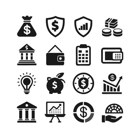 Finance and Banking Icon Set Collection Vector for UI Documents Websites and Mobile Applicationsのイラスト素材