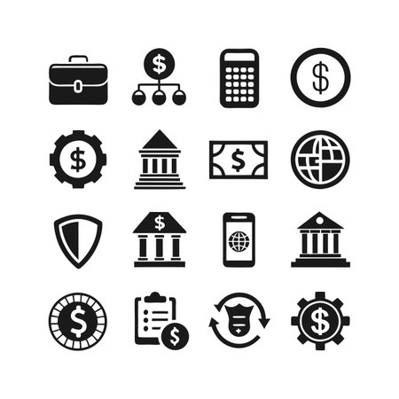 Finance and Banking Icon Set Collection Vector for UI Documents Websites and Mobile Applicationsのイラスト素材