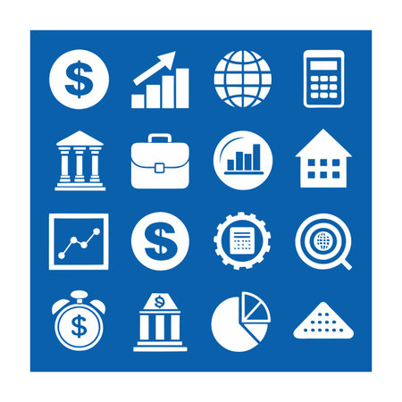 Finance and Banking Icon Set Collection Vector for UI Documents Websites and Mobile Applicationsのイラスト素材