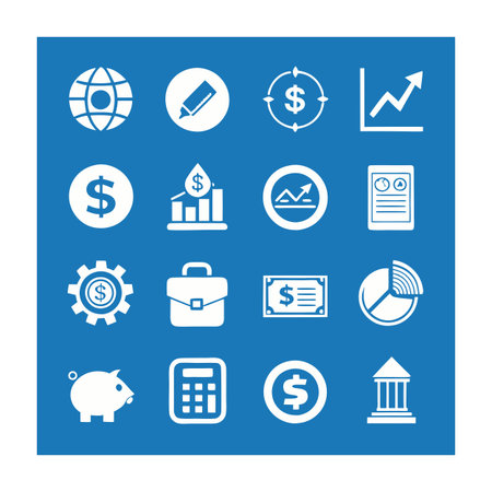 Finance and Banking Icon Set Collection Vector for UI Documents Websites and Mobile Applicationsのイラスト素材