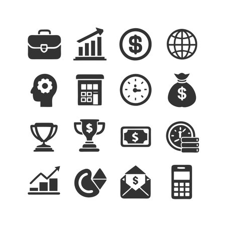 Finance and Banking Icon Set Collection Vector for UI Documents Websites and Mobile Applicationsのイラスト素材