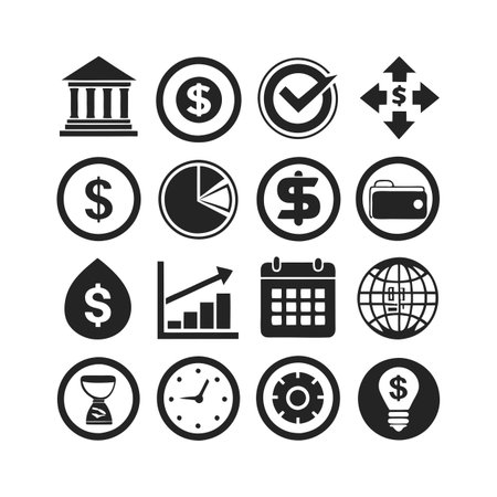 Finance and Banking Icon Set Collection Vector for UI Documents Websites and Mobile Applicationsのイラスト素材