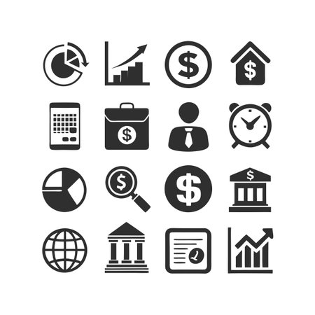 Finance and Banking Icon Set Collection Vector for UI Documents Websites and Mobile Applicationsのイラスト素材