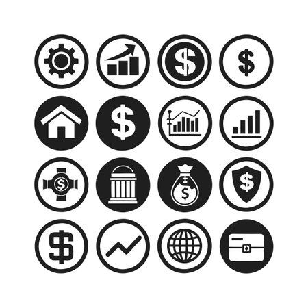Finance and Banking Icon Set Collection Vector for UI Documents Websites and Mobile Applicationsのイラスト素材