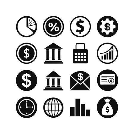 Finance and Banking Icon Set Collection Vector for UI Documents Websites and Mobile Applicationsのイラスト素材