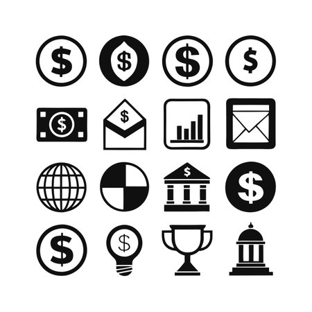 Finance and Banking Icon Set Collection Vector for UI Documents Websites and Mobile Applicationsのイラスト素材