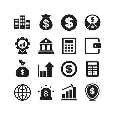 Finance and Banking Icon Set Collection Vector for UI Documents Websites and Mobile Applicationsのイラスト素材