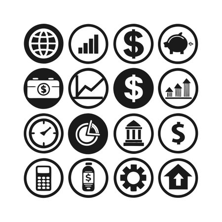 Finance and Banking Icon Set Collection Vector for UI Documents Websites and Mobile Applicationsのイラスト素材