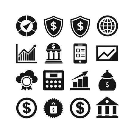 Finance and Banking Icon Set Collection Vector for UI Documents Websites and Mobile Applicationsのイラスト素材