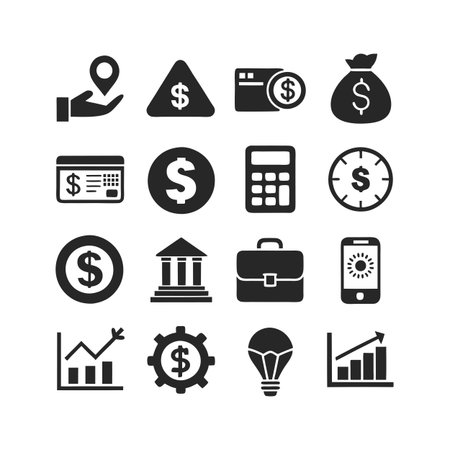 Finance and Banking Icon Set Collection Vector for UI Documents Websites and Mobile Applicationsのイラスト素材