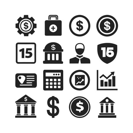 Finance and Banking Icon Set Collection Vector for UI Documents Websites and Mobile Applicationsのイラスト素材