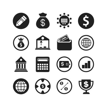 Finance and Banking Icon Set Collection Vector for UI Documents Websites and Mobile Applicationsのイラスト素材