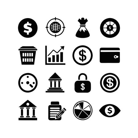 Finance and Banking Icon Set Collection Vector for UI Documents Websites and Mobile Applicationsのイラスト素材