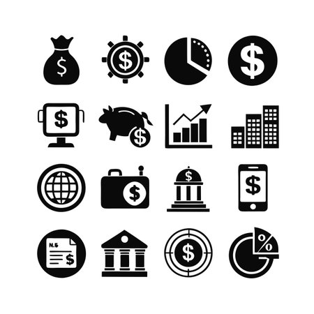 Finance and Banking Icon Set Collection Vector for UI Documents Websites and Mobile Applicationsのイラスト素材