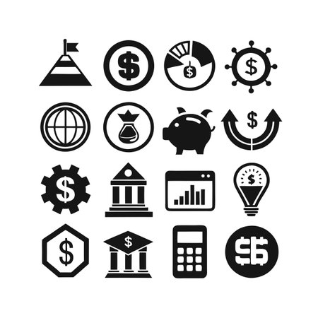 Finance and Banking Icon Set Collection Vector for UI Documents Websites and Mobile Applicationsのイラスト素材