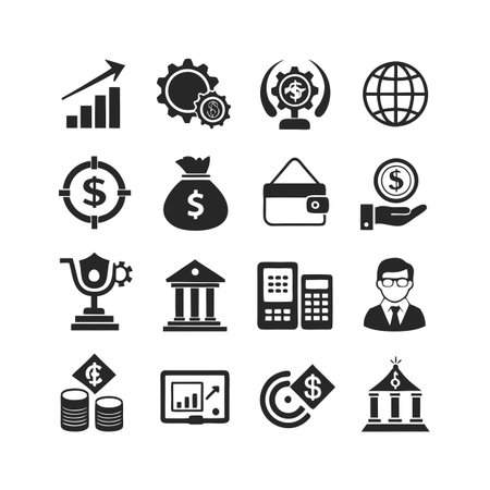 Finance and Banking Icon Set Collection Vector for UI Documents Websites and Mobile Applicationsのイラスト素材