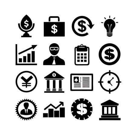 Finance and Banking Icon Set Collection Vector for UI Documents Websites and Mobile Applicationsのイラスト素材