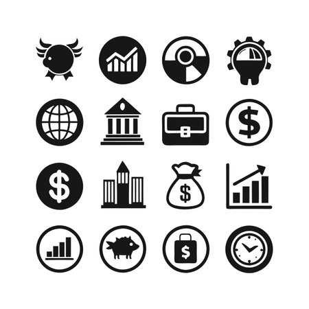 Finance and Banking Icon Set Collection Vector for UI Documents Websites and Mobile Applicationsのイラスト素材