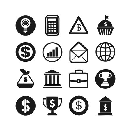 Finance and Banking Icon Set Collection Vector for UI Documents Websites and Mobile Applicationsのイラスト素材