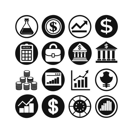 Finance and Banking Icon Set Collection Vector for UI Documents Websites and Mobile Applicationsのイラスト素材
