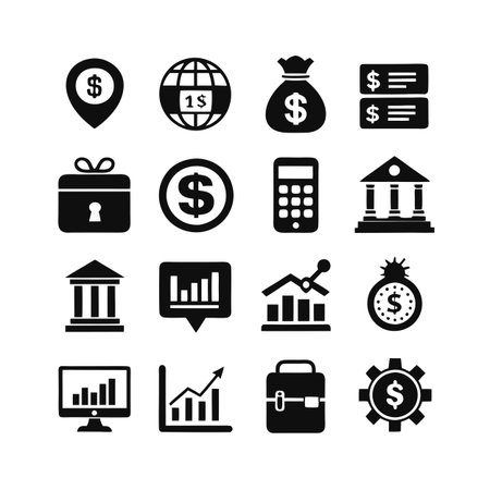 Finance and Banking Icon Set Collection Vector for UI Documents Websites and Mobile Applicationsのイラスト素材