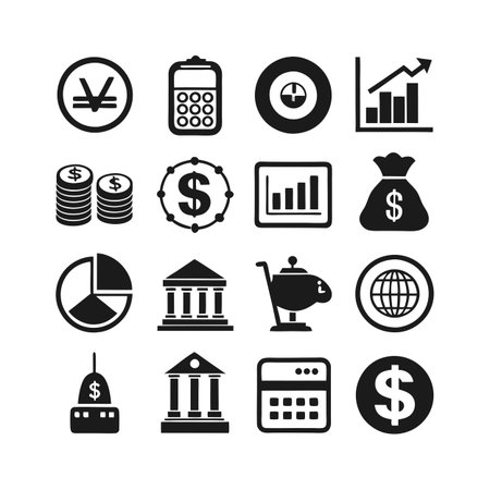 Finance and Banking Icon Set Collection Vector for UI Documents Websites and Mobile Applicationsのイラスト素材