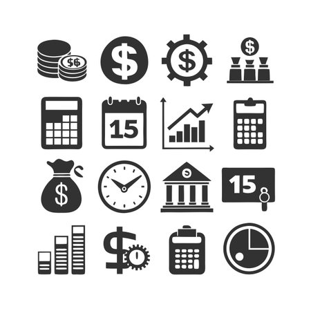 Finance and Banking Icon Set Collection Vector for UI Documents Websites and Mobile Applicationsのイラスト素材