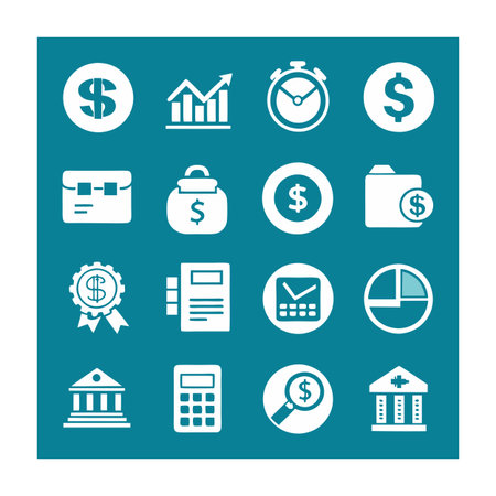 Finance and Banking Icon Set Collection Vector for UI Documents Websites and Mobile Applicationsのイラスト素材