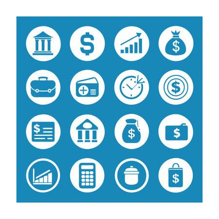 Finance and Banking Icon Set Collection Vector for UI Documents Websites and Mobile Applicationsのイラスト素材
