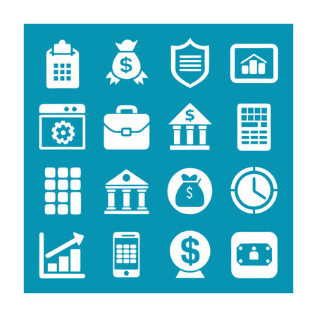 Finance and Banking Icon Set Collection Vector for UI Documents Websites and Mobile Applicationsのイラスト素材