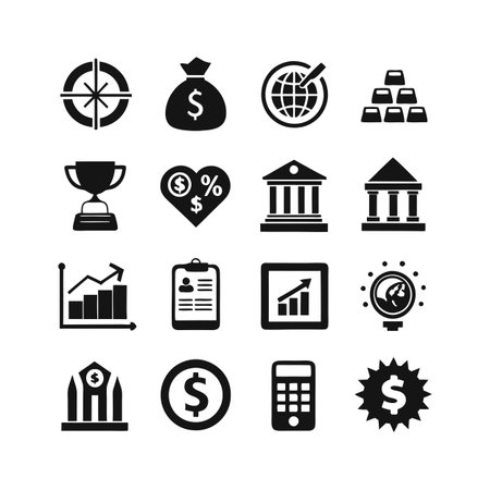 Finance and Banking Icon Set Collection Vector for UI Documents Websites and Mobile Applicationsのイラスト素材
