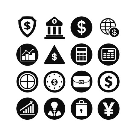 Finance and Banking Icon Set Collection Vector for UI Documents Websites and Mobile Applicationsのイラスト素材