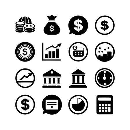 Finance and Banking Icon Set Collection Vector for UI Documents Websites and Mobile Applicationsのイラスト素材