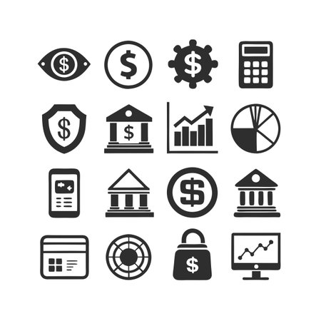 Finance and Banking Icon Set Collection Vector for UI Documents Websites and Mobile Applicationsのイラスト素材