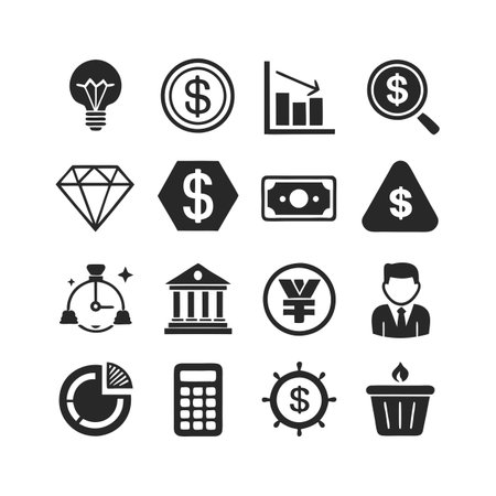 Finance and Banking Icon Set Collection Vector for UI Documents Websites and Mobile Applicationsのイラスト素材