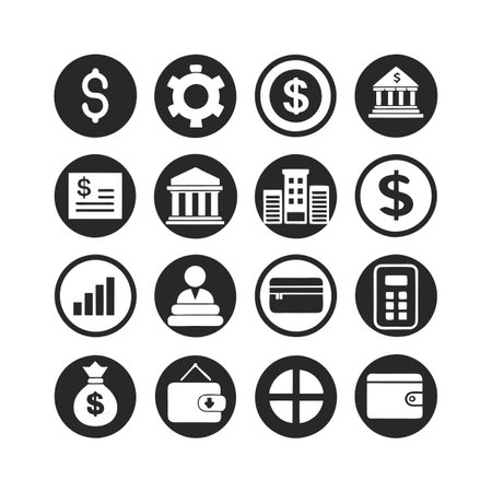 Finance and Banking Icon Set Collection Vector for UI Documents Websites and Mobile Applicationsのイラスト素材