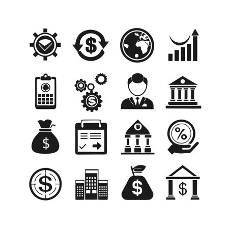 Finance and Banking Icon Set Collection Vector for UI Documents Websites and Mobile Applicationsのイラスト素材
