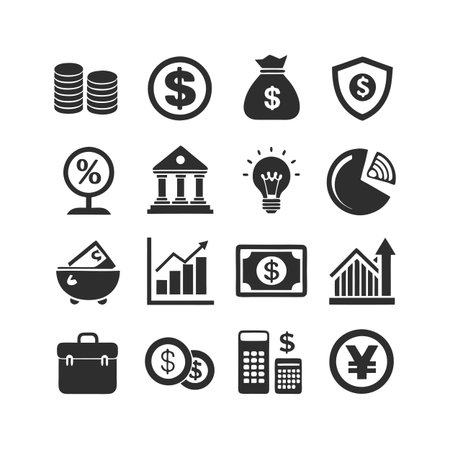 Finance and Banking Icon Set Collection Vector for UI Documents Websites and Mobile Applicationsのイラスト素材