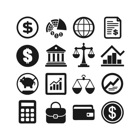 Finance and Banking Icon Set Collection Vector for UI Documents Websites and Mobile Applicationsのイラスト素材