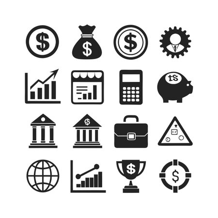 Finance and Banking Icon Set Collection Vector for UI Documents Websites and Mobile Applicationsのイラスト素材