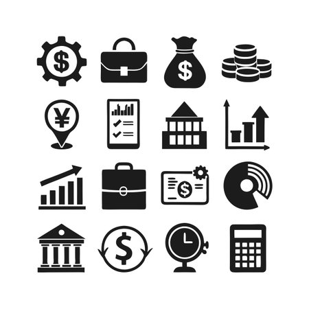 Finance and Banking Icon Set Collection Vector for UI Documents Websites and Mobile Applicationsのイラスト素材