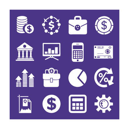 Finance and Banking Icon Set Collection Vector for UI Documents Websites and Mobile Applicationsのイラスト素材
