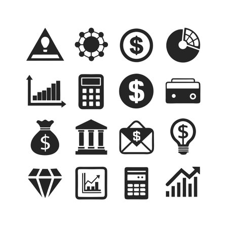 Finance and Banking Icon Set Collection Vector for UI Documents Websites and Mobile Applicationsのイラスト素材