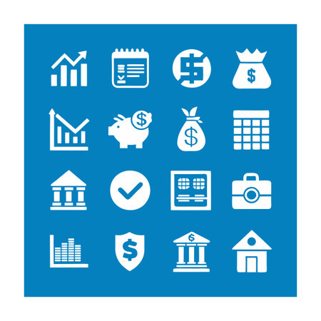 Finance and Banking Icon Set Collection Vector for UI Documents Websites and Mobile Applicationsのイラスト素材