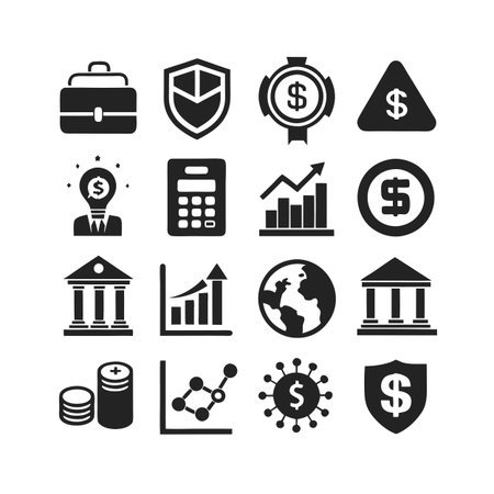 Finance and Banking Icon Set Collection Vector for UI Documents Websites and Mobile Applicationsのイラスト素材